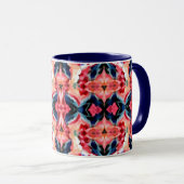 Abstrakter Kaffeebecher -Blues und Pinks Tasse (VorderseiteRechts)