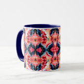 Abstrakter Kaffeebecher -Blues und Pinks Tasse (Vorderseite Links)