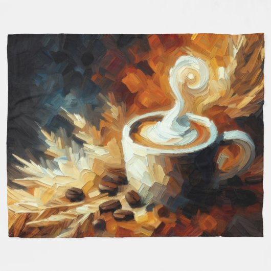 Abstrakter Kaffeecup Fleecedecke (Vorderseite (Horizontal))