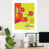 Abstrakter Kaffeetasse-Trend Contemporary Art Poster (Heimbüro)