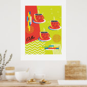 Abstrakter Kaffeetasse-Trend Contemporary Art Poster (Küche)