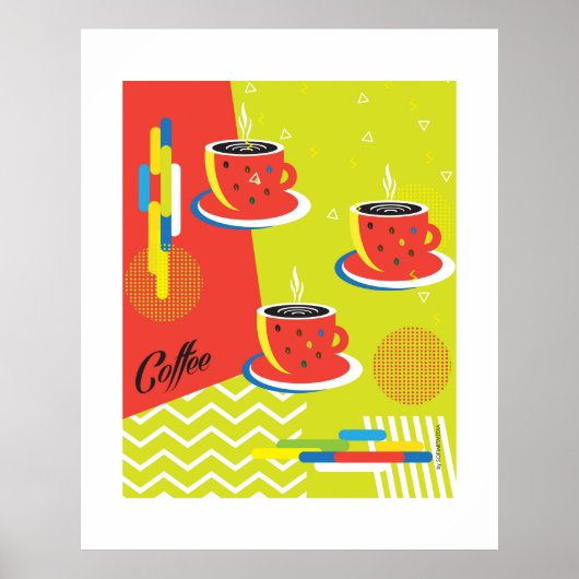 Abstrakter Kaffeetasse-Trend Contemporary Art Poster (Vorne)