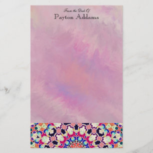 Abstrakter Kaleidoskopmehrfarbenmandala Briefpapier