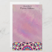 Abstrakter Kaleidoskopmehrfarbenmandala Briefpapier (Vorne/Hinten)