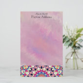 Abstrakter Kaleidoskopmehrfarbenmandala Briefpapier (Stehend Vorderseite)