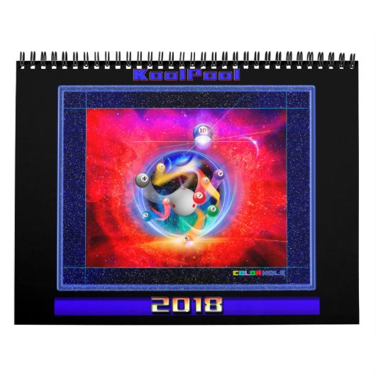 Abstrakter Kalender des Pool-2018 u. des Billard (Titelbild)