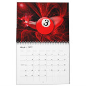 Abstrakter Kalender des Pool-2018 u. des Billard (Mär 2027)