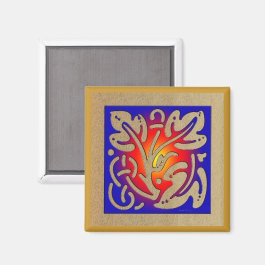 Abstrakter Kamin Magnet (Vorderseite/Rückseite)