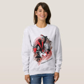 Abstrakter Karneval Panman in Rot-Weiß und Schwarz Sweatshirt (Vorne ganz)