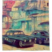 Abstrakter Klassiker 1950er Duschvorhang (Vorderseite)