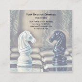 Abstrakter Klassischer Schachspielplatz Quadratische Visitenkarte (Rückseite)