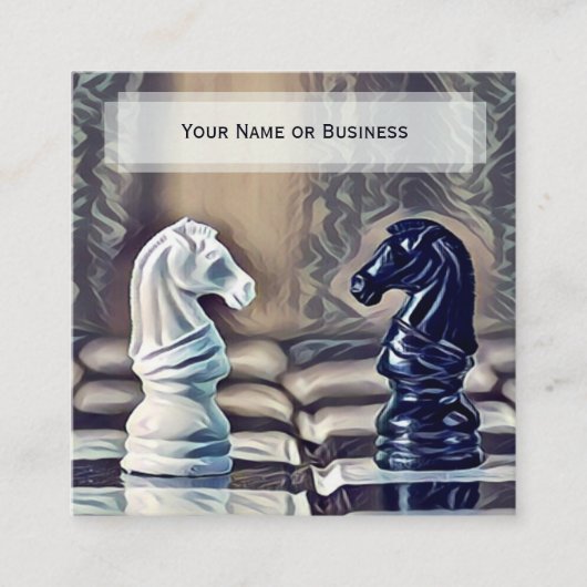 Abstrakter Klassischer Schachspielplatz Quadratische Visitenkarte (Vorderseite)