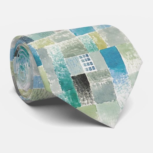 Abstrakter Klee-Stil – Wasserfarbene Geometrie Krawatte (Gerollt)