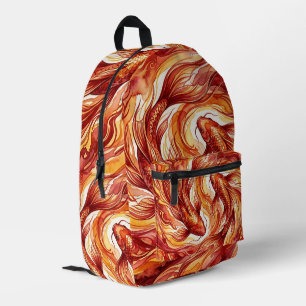 Abstrakter Koi-Wirbel Rot Wasserfarbe Rucksack