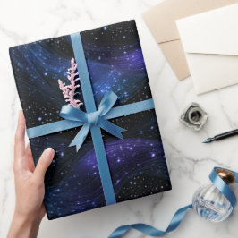 Abstrakter Kosmischer Blauer Sternenstaub Abstrakt Geschenkpapier