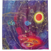Abstrakter Kosmischer Diagramm Duschvorhang (Vorderseite)
