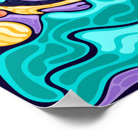 Abstrakter kosmischer Swirl Poster (Ecke)