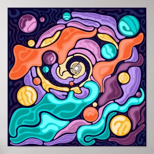 Abstrakter kosmischer Swirl Poster (Vorne)