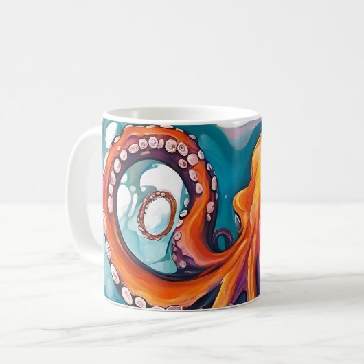 Abstrakter Krake Kaffeetasse (Vorderseite Links)