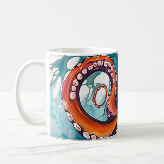 Abstrakter Krake Kaffeetasse (Links)