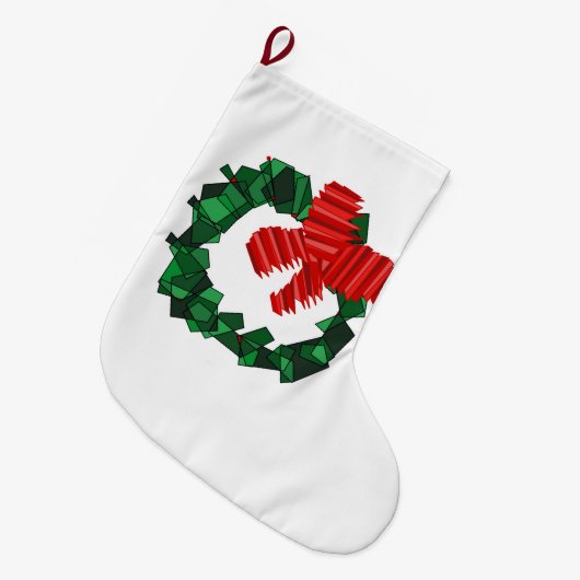 Abstrakter Kranz Weihnachts-Strumpf Großer Weihnachtsstrumpf (Vorderansicht (hängend))