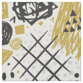 Abstrakter Kratzer Golden Schwarz Nr. 01 Stoff (Muster)