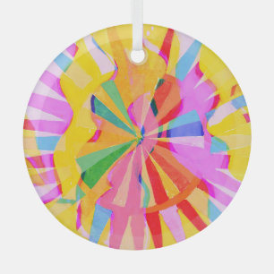 Abstrakter, kreativer zeichn, farbenfroher Hinterg Ornament Aus Glas
