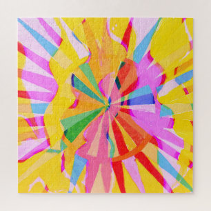 Abstrakter, kreativer zeichn, farbenfroher Hinterg Puzzle