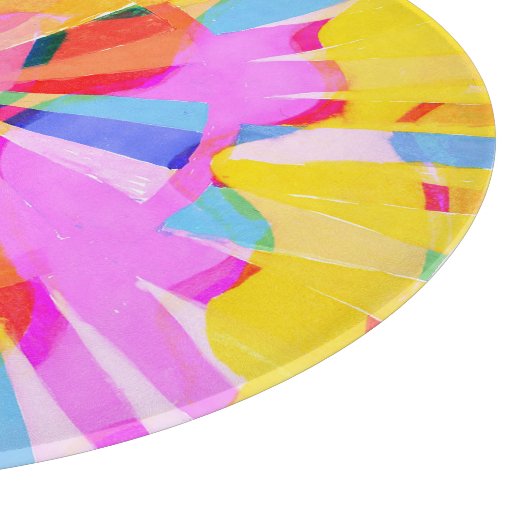 Abstrakter, kreativer zeichn, farbenfroher Hinterg Schneidebrett (Ecke)