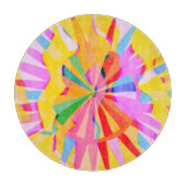 Abstrakter, kreativer zeichn, farbenfroher Hinterg Schneidebrett (Vorderseite)