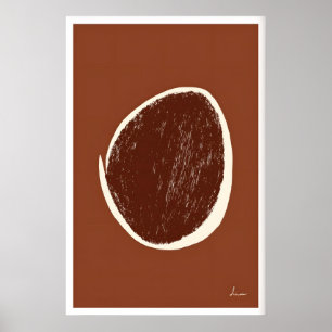 Abstrakter Kreis-Kunstprint Erdtöne und Poster