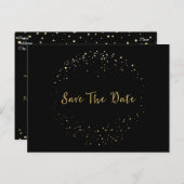 Abstrakter Kreis mit Gold Foil Save the Date Postk Ankündigungspostkarte (Vorne/Hinten)