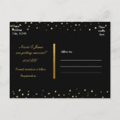 Abstrakter Kreis mit Gold Foil Save the Date Postk Ankündigungspostkarte (Rückseite)