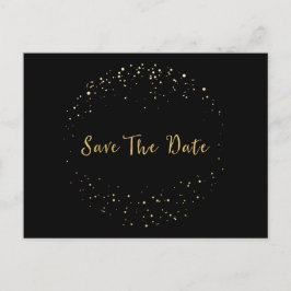 Abstrakter Kreis mit Gold Foil Save the Date Postk Ankündigungspostkarte