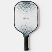 Abstrakter Kreis Schwarzer Halftonpunkt Benutzerde Pickleball Schläger (Vorderseite)
