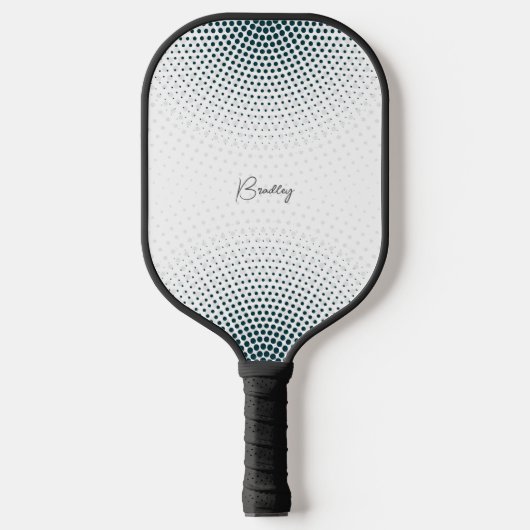 Abstrakter Kreis Schwarzer Halftonpunkt Benutzerde Pickleball Schläger (Vorderseite)