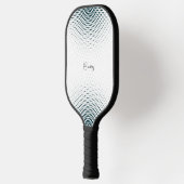 Abstrakter Kreis Schwarzer Halftonpunkt Benutzerde Pickleball Schläger (Links)