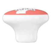 Abstrakter Kreisbaum und Name auf lebender Koralle Keramikknauf (Seitenansicht)