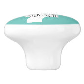 Abstrakter Kreisbaum und Name des aquamarinen Lich Keramikknauf (Seitenansicht)