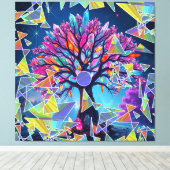 Abstrakter Kristallbaum Leinwanddruck (Insitu (Holzboden))