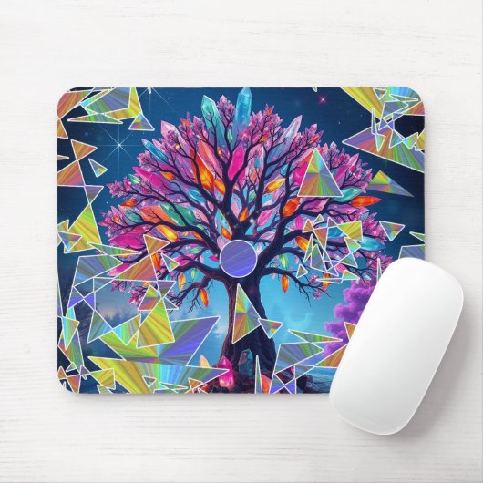 Abstrakter Kristallbaum Mousepad (Mit Mouse)