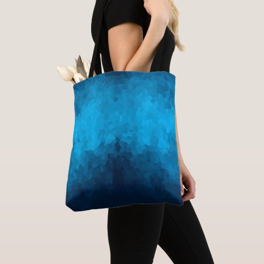 Abstrakter kristallisierter blauer Hintergrund Tasche (Von Nahem)