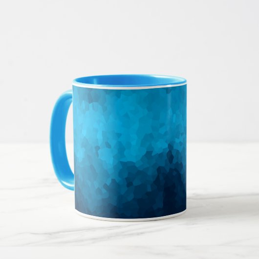 Abstrakter kristallisierter blauer Hintergrund Tasse (Vorderseite Links)