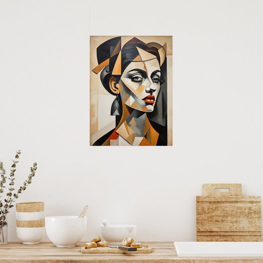 Abstrakter Kubismus Portrait Picasso Inspiriert We Poster (Küche)