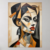 Abstrakter Kubismus Portrait Picasso Inspiriert We Poster (Vorne)