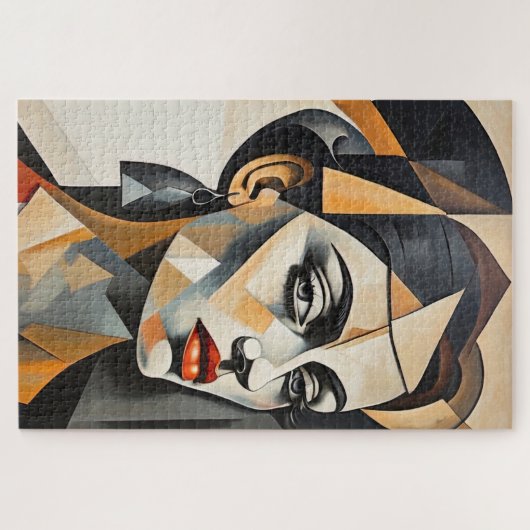 Abstrakter Kubismus Portrait Picasso Inspiriert We Puzzle (Horizontal)