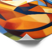 Abstrakter Kubist Calico Cat Poster (Ecke)