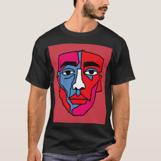 Abstrakter kubistischer Gesichtsausdruck Depressio T-Shirt