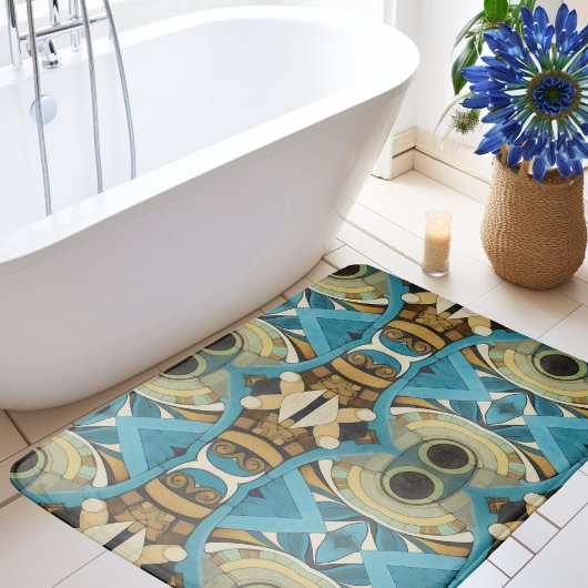 Abstrakter kubistischer Inspirierte Art Déco 1 Badematte