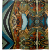 Abstrakter kubistischer Inspirierte Art Déco 1 Duschvorhang (Vorderseite)